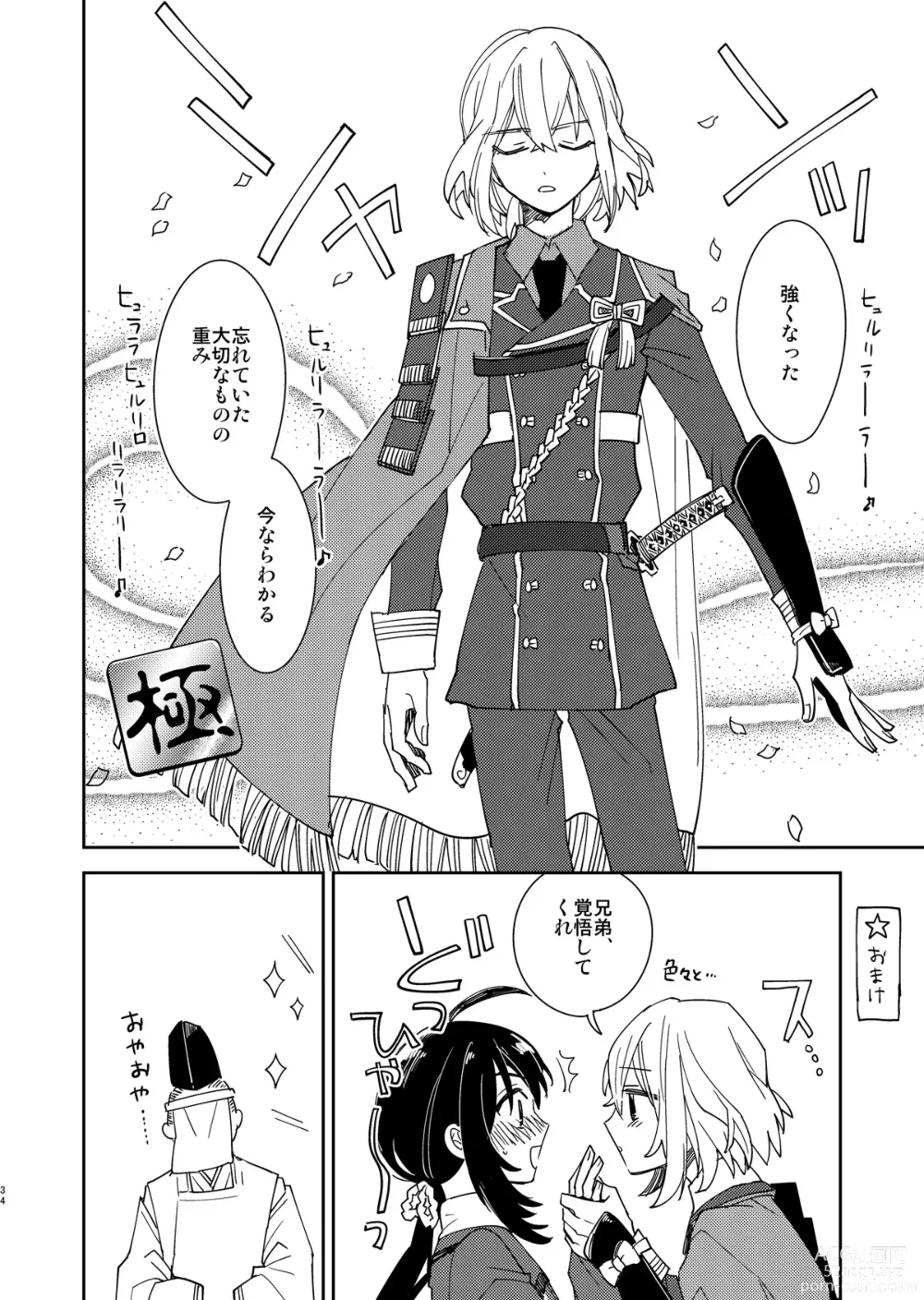 Page 35 of doujinshi Kimi to Yoru、Soroi no Yume ga Mitainoda