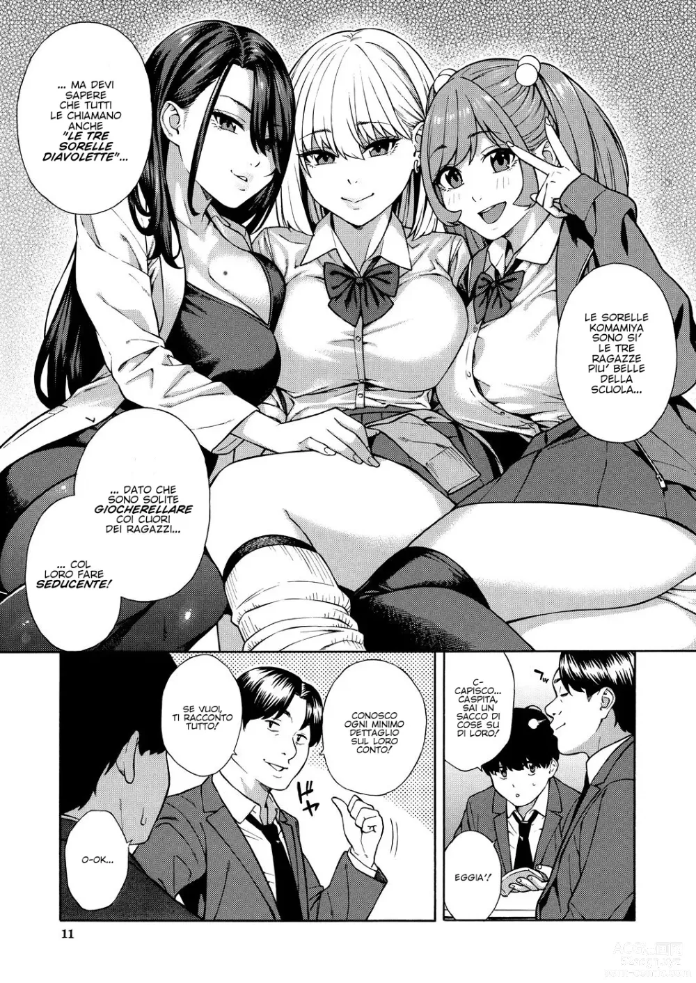 Page 9 of manga Un Harem con tre Sorelle Troie Affamate di Sperma Cap. 1