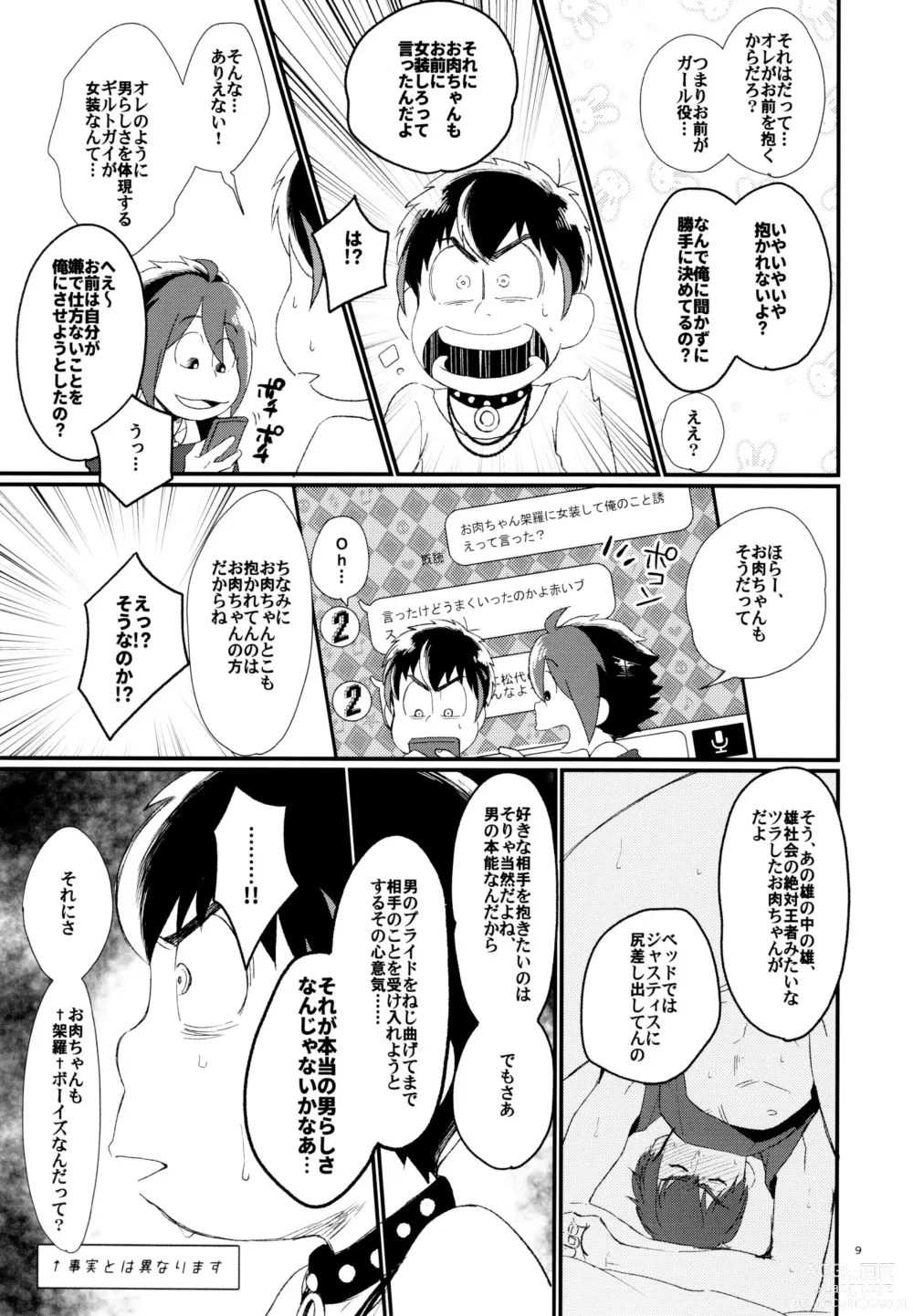 Page 9 of doujinshi A book where OSO seals away the pain of Kara and graduates from virginity.