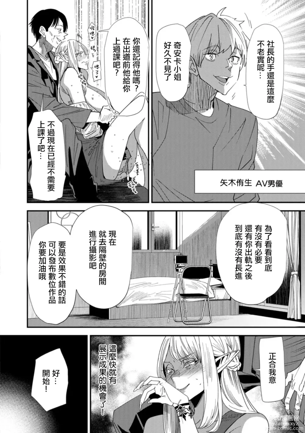 Page 8 of manga AV Debut Shita Hitozuma Elf wa Gachiiki no Yume o Miru ka? Ch. 4