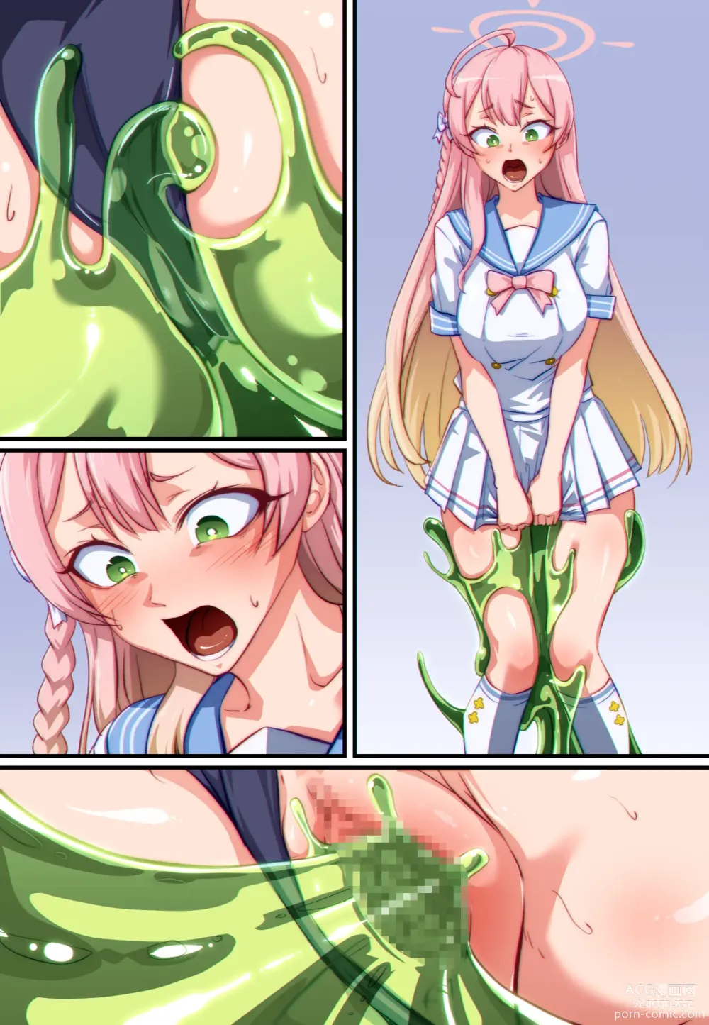 Page 3 of doujinshi 【Full Color Speechless Manga 15P（Art:Khear）】Blue Archive Hanako Urawa Slime Possession