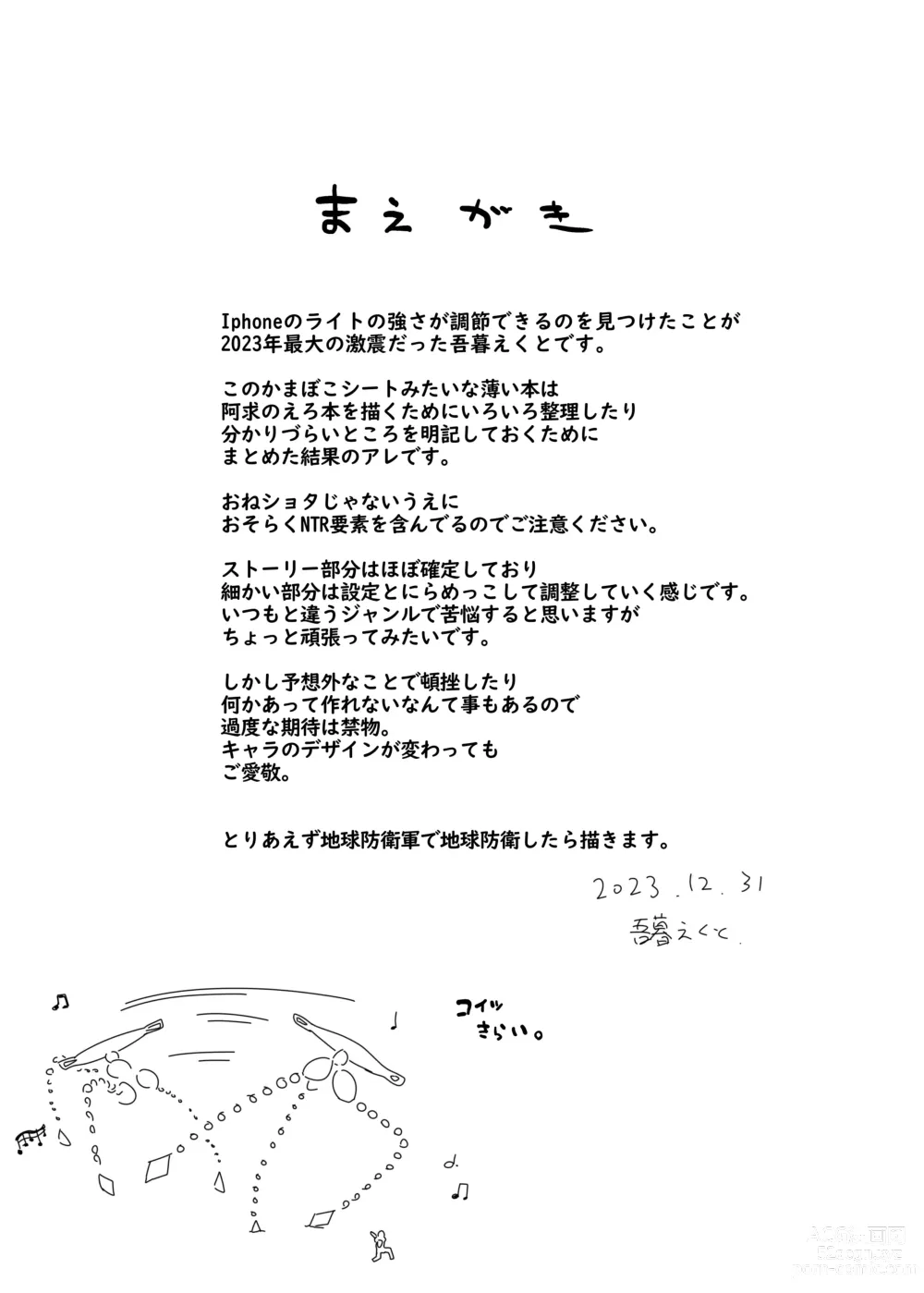 Page 2 of doujinshi Akyuu junbi hon