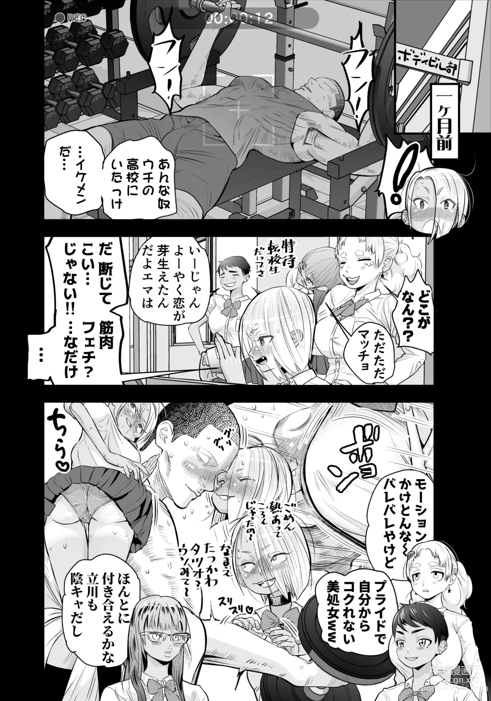 Page 5 of doujinshi Nikubou fechi no tsuyogari gyaru ga kinkotsu ryuuryuu bodibirudā to icharabu de kattari make tari! !