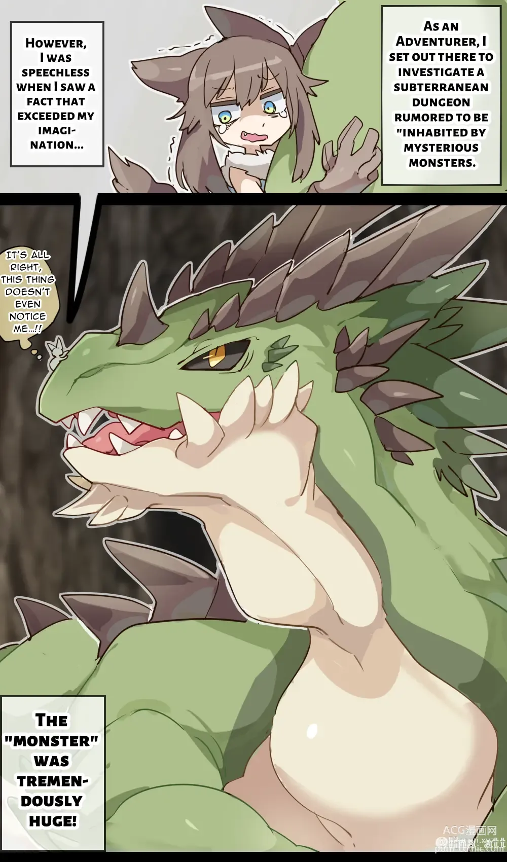 Page 1 of doujinshi Giant Dragon Unaware VORE