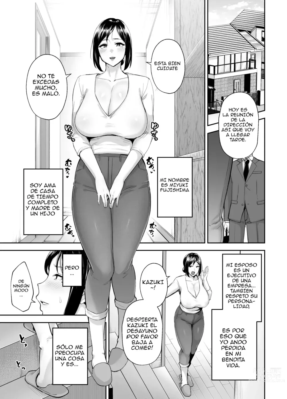 Page 2 of doujinshi Ichiban midjikade ero i mesu Miyuki 〜 hahadakedo, shiko saru musuko ni komattemasu