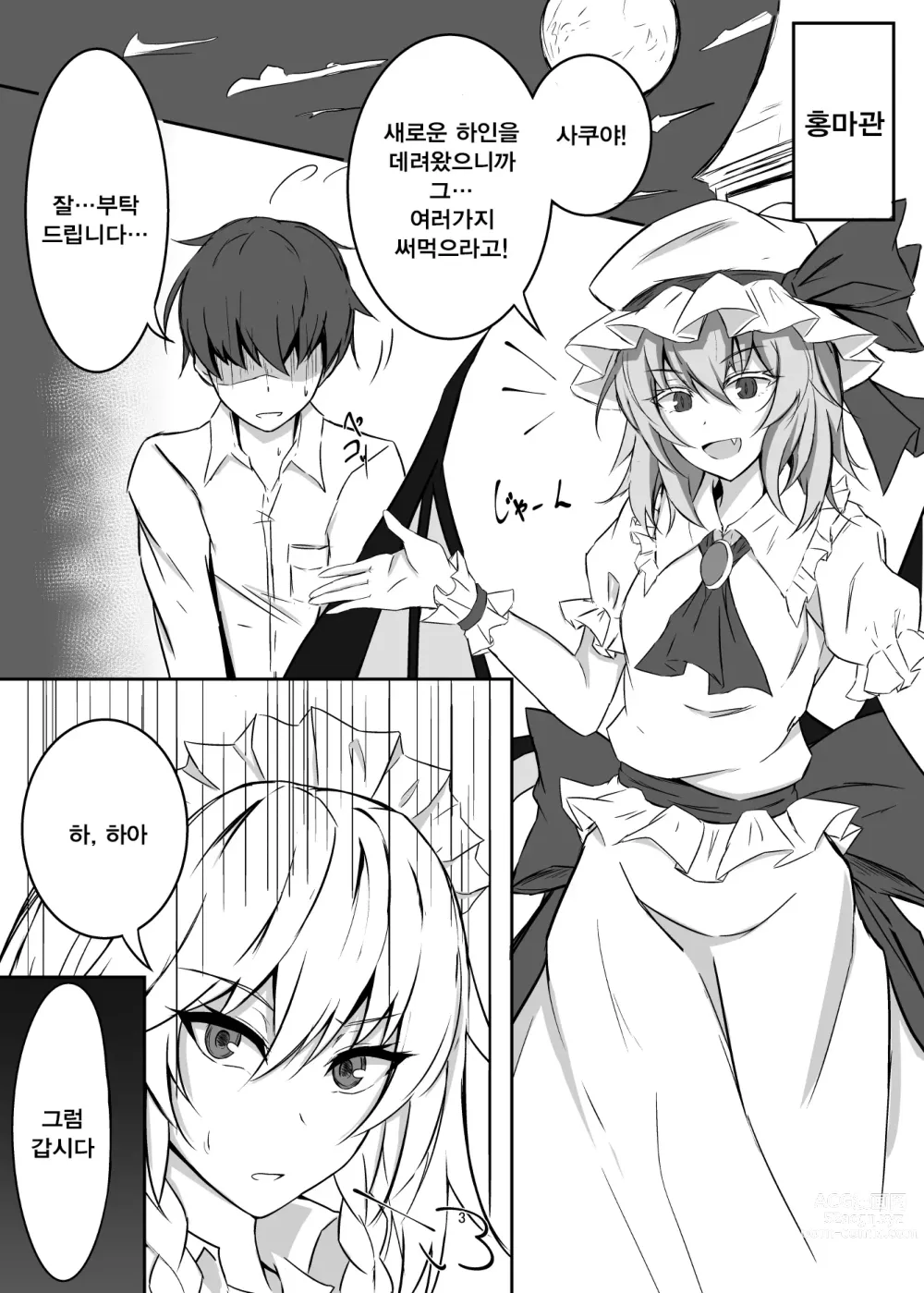 Page 3 of doujinshi 홍마관에서 소중한 곳을 차이는 책