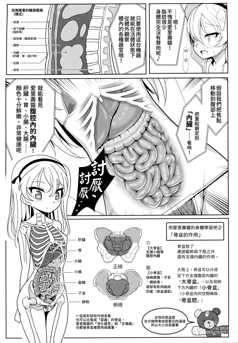Page 11 of doujinshi 用島田愛裡壽醬的身體學習女孩子的人體〈骨盤篇〉上