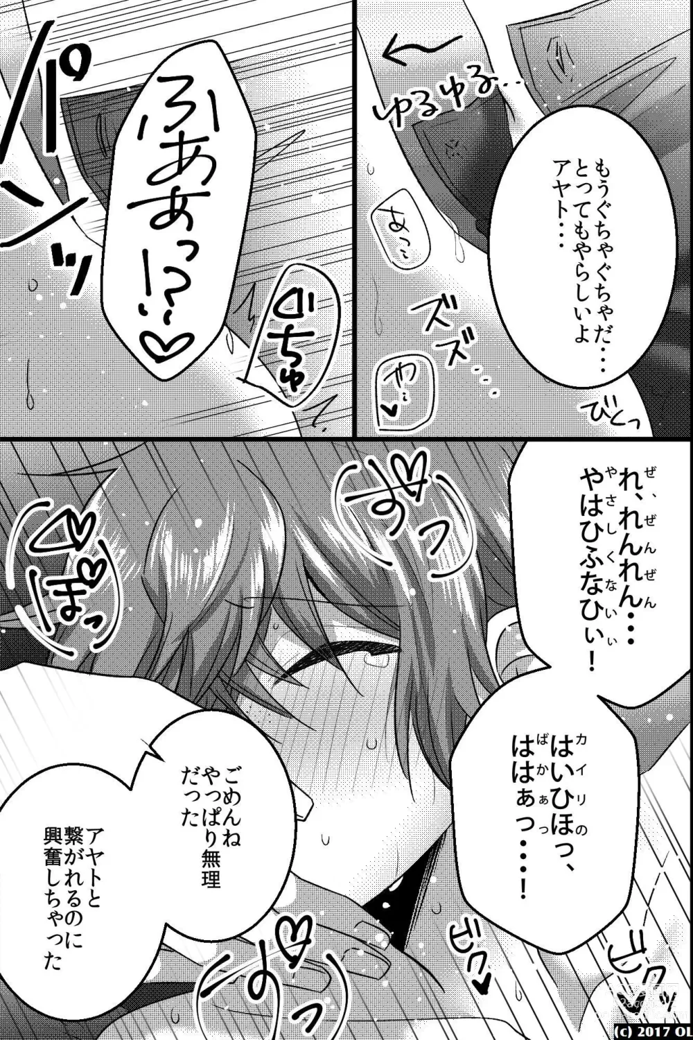 Page 36 of doujinshi Nonke dakedo Moteo Futari ni Semerarete Hatsu Ana o Sasagemashita