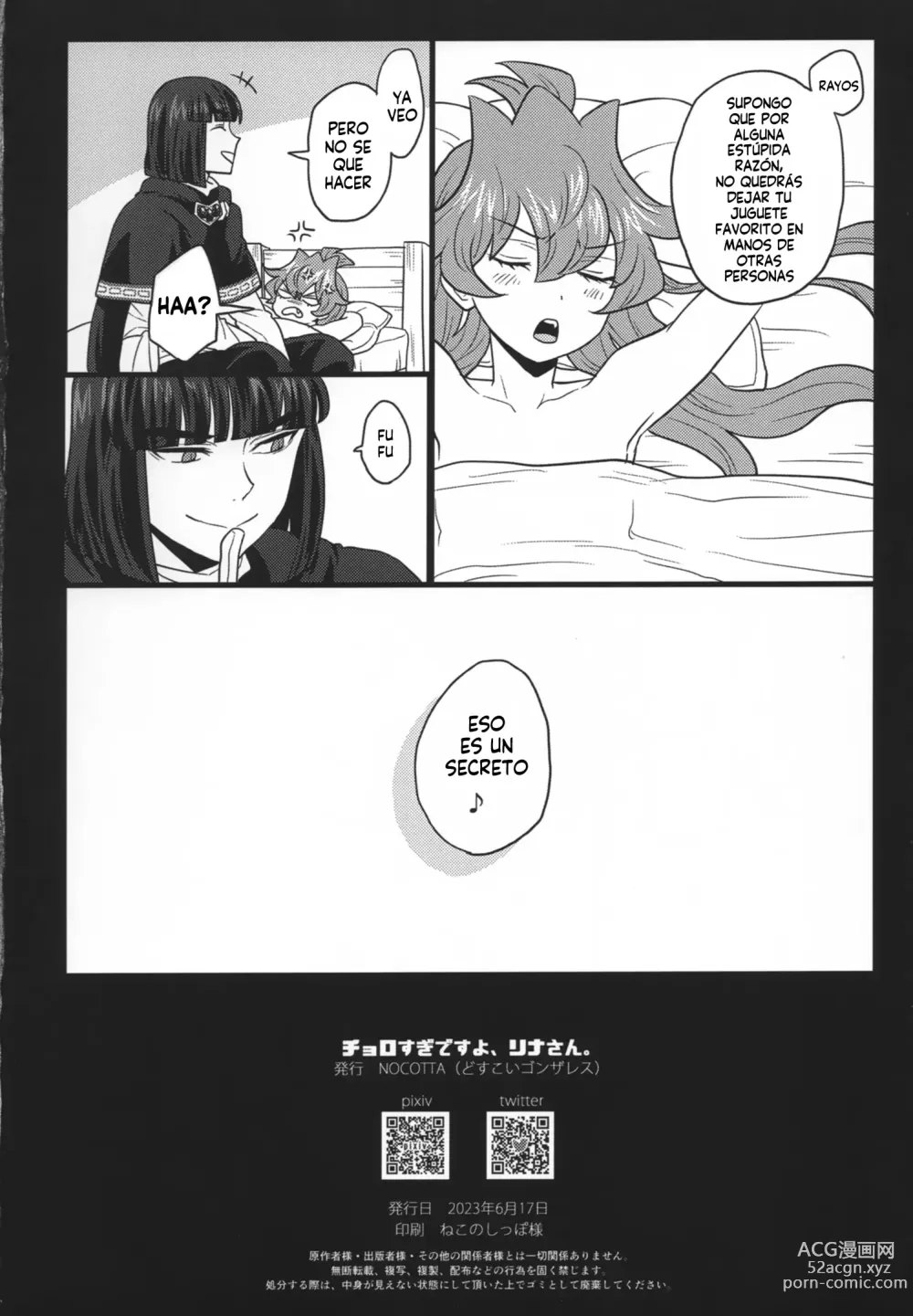 Page 74 of doujinshi Choro Sugi Desu Yo, Lina-san.