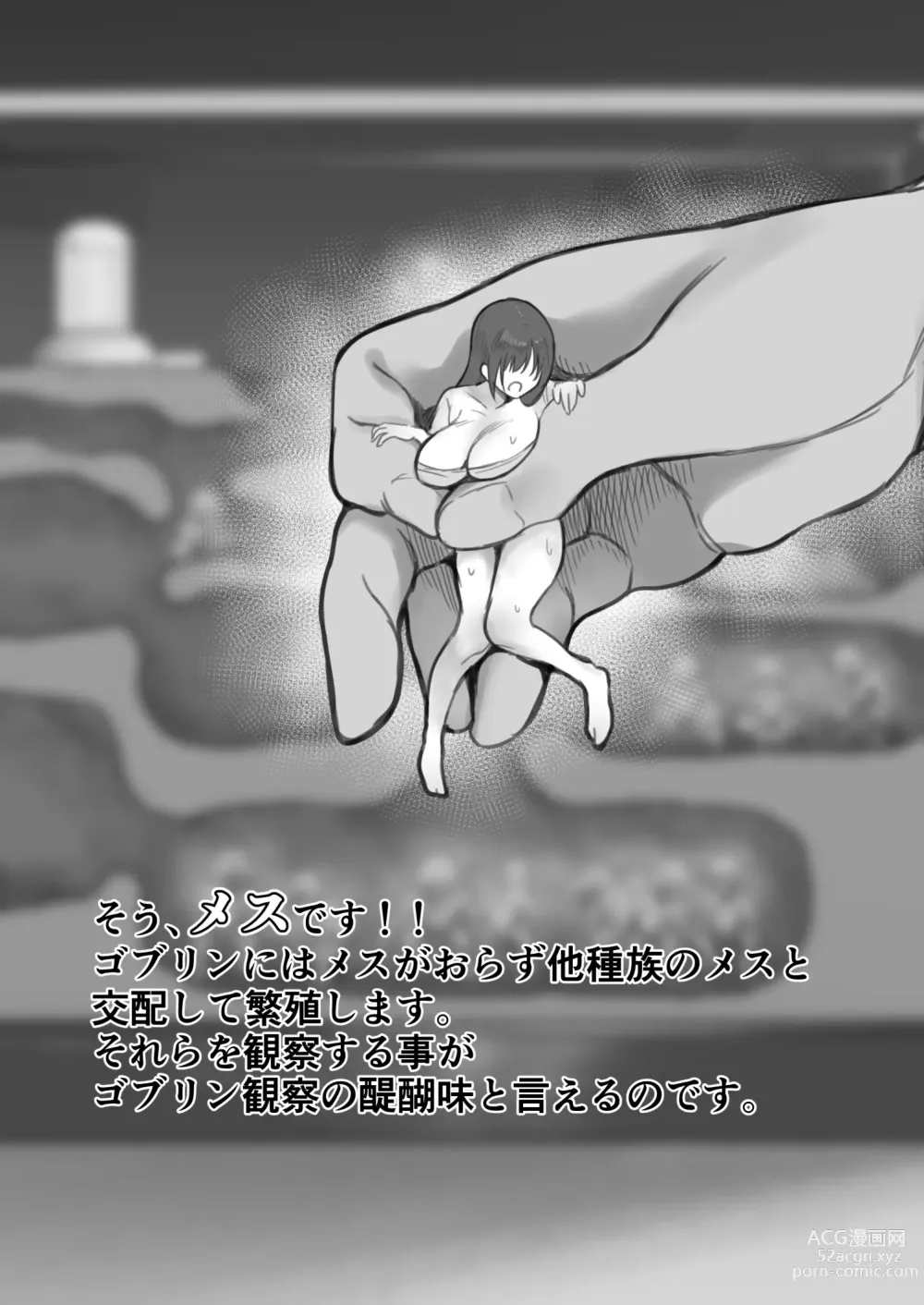 Page 3 of doujinshi Goblin no Suana ni Mesu o Irete Kansatsu Shita Kekka ga Yaba Sugita