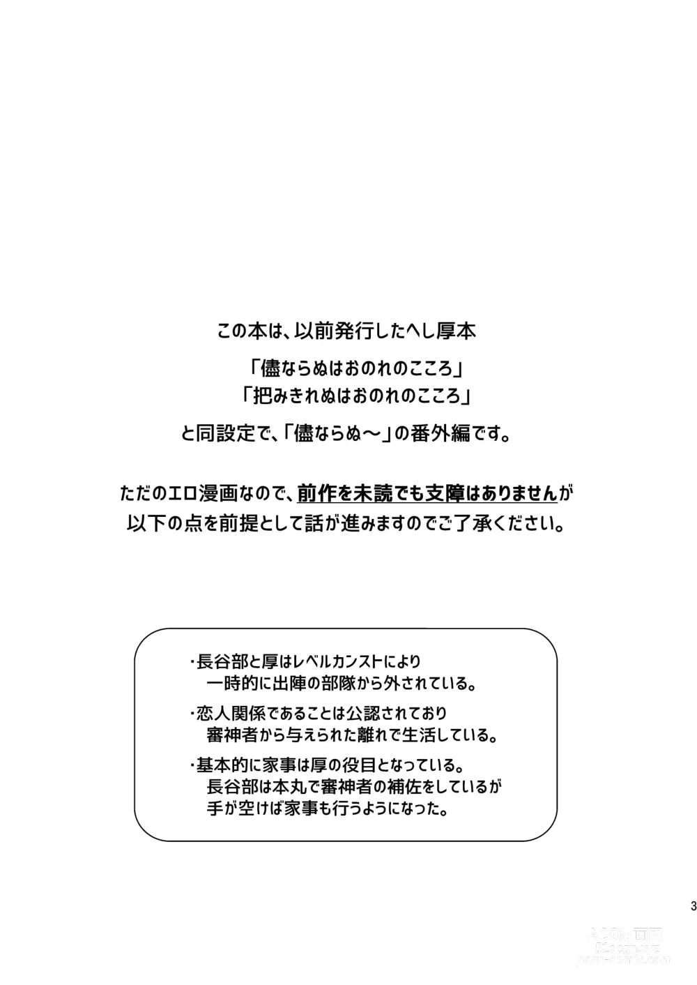 Page 2 of doujinshi Gyoshikirenu wa Onore no Kokoro