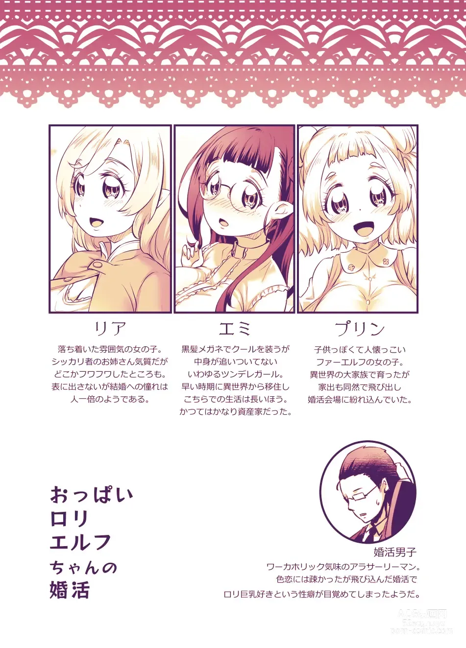 Page 2 of doujinshi Oppai Loli Elf-chan no Konkatsu