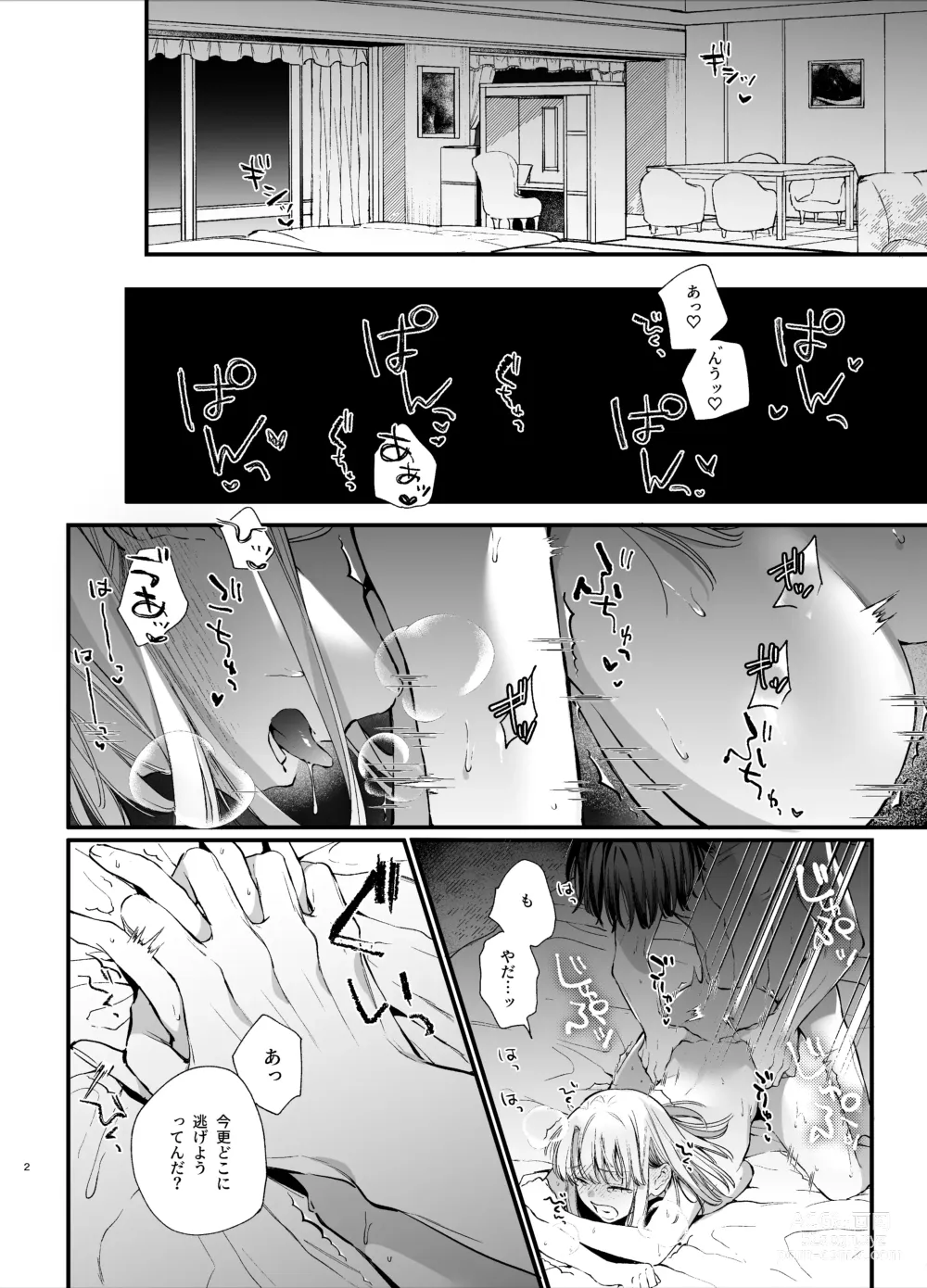 Page 2 of doujinshi Shini gē ni Tensei Shita Mafia jō wa Henai Supai ni te Kagome ni Sareru
