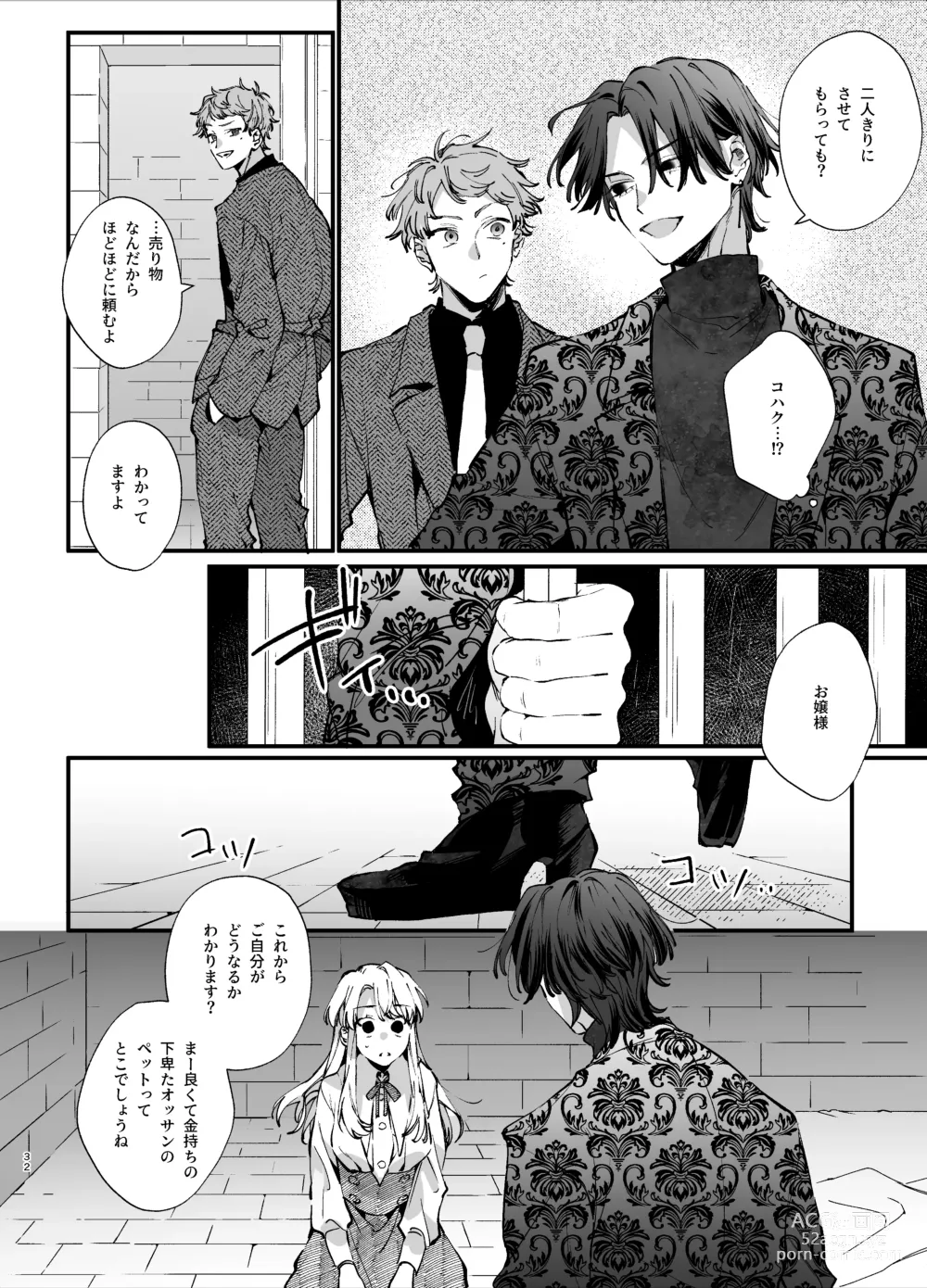 Page 32 of doujinshi Shini gē ni Tensei Shita Mafia jō wa Henai Supai ni te Kagome ni Sareru