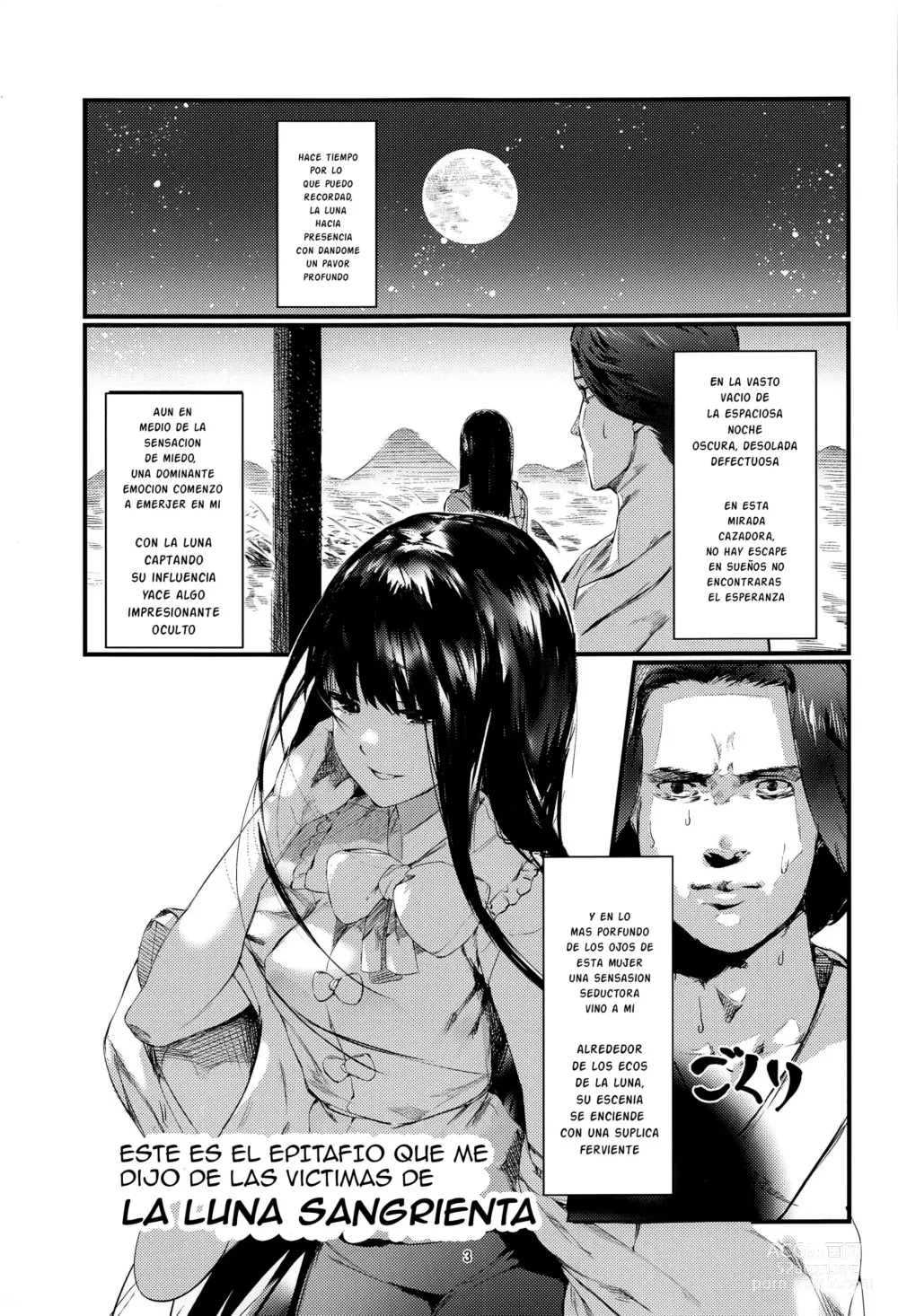 Page 2 of doujinshi Este, El epitafio de las victimas de la luna sangrienta