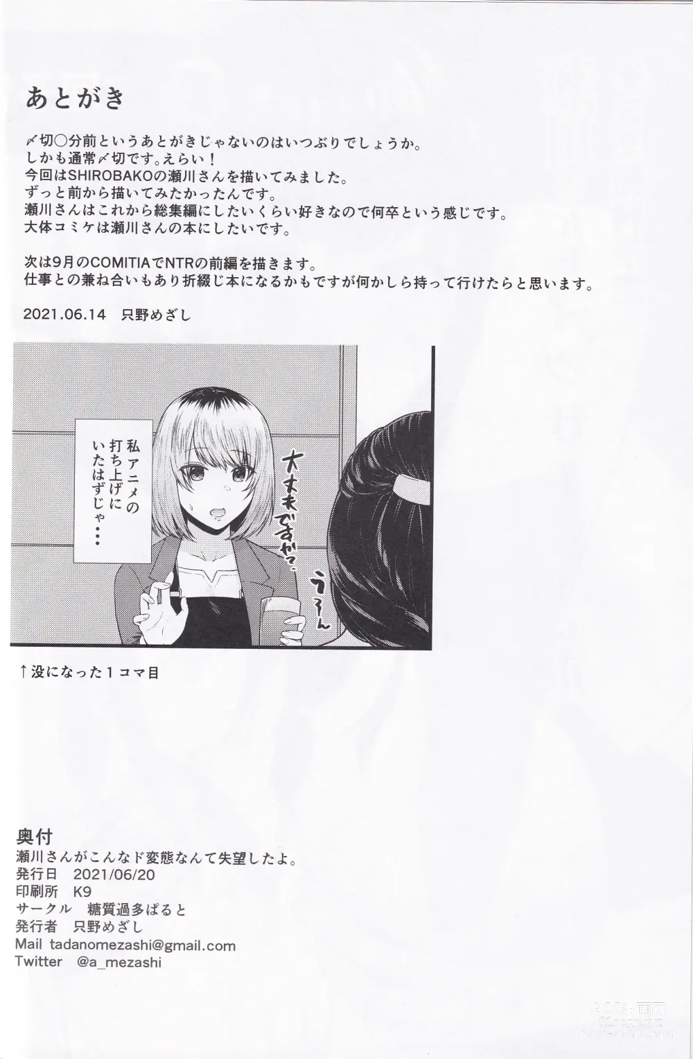 Page 25 of doujinshi Segawa-san ga Konna  Dohentai  Nante Shitsubo Shita yo.