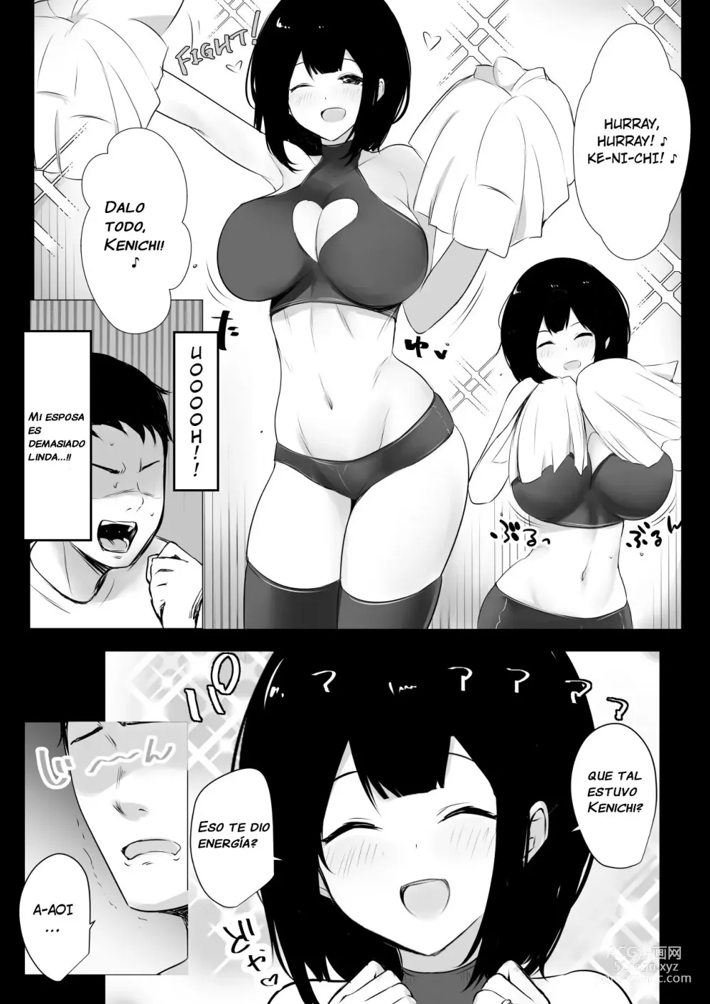 Page 6 of doujinshi Vi a una esposa de preparatoria de grandes pechos que solo deja que otro hombre la mime y abrace 5.