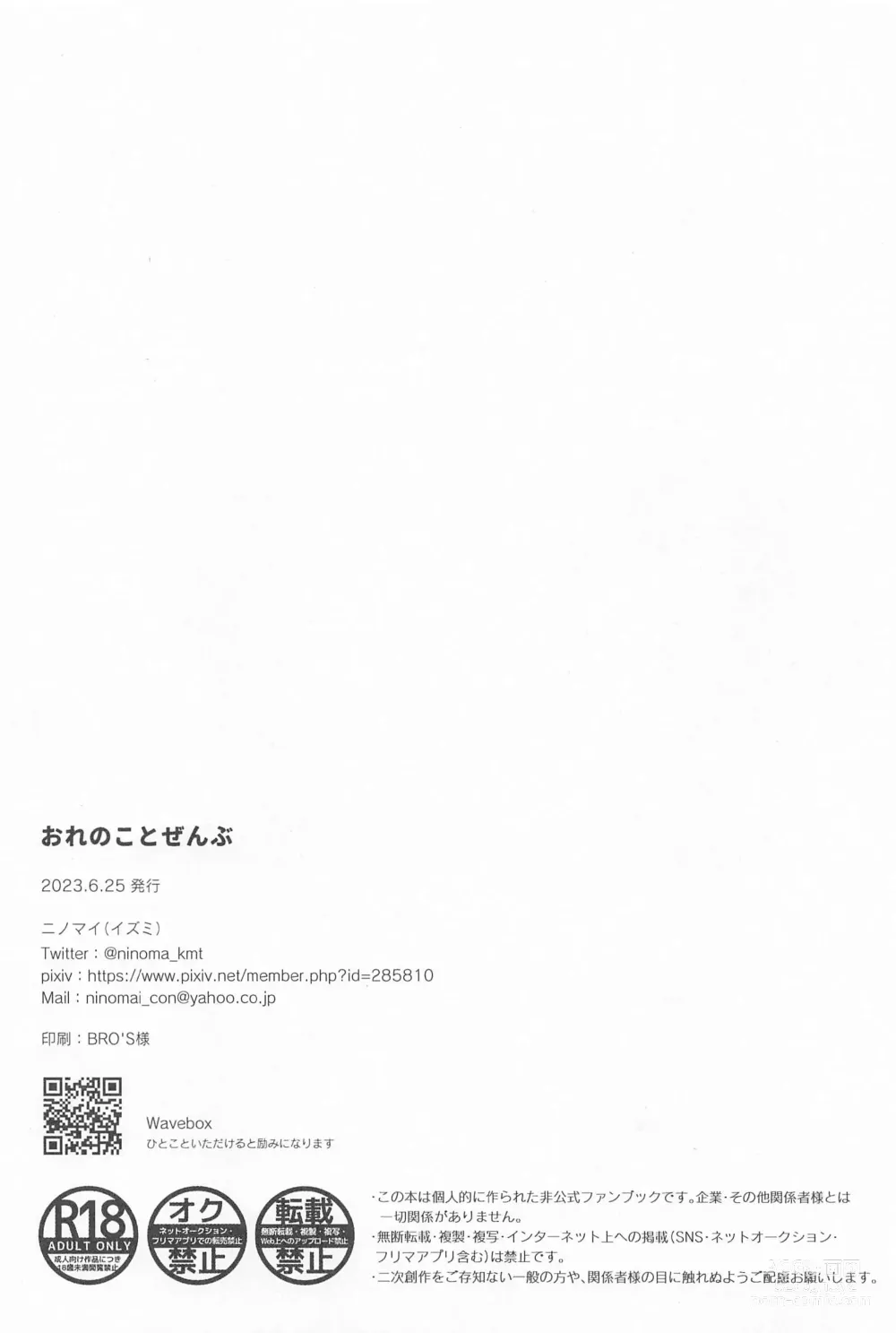 Page 33 of doujinshi Ore no Koto Zenbu