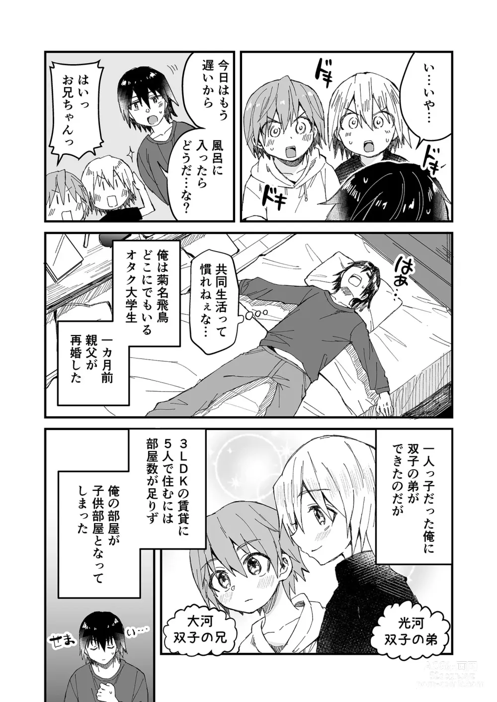 Page 4 of doujinshi Onii-chan Daisuki ~Futago no Gitei ni Aisareru OniShota Hon~