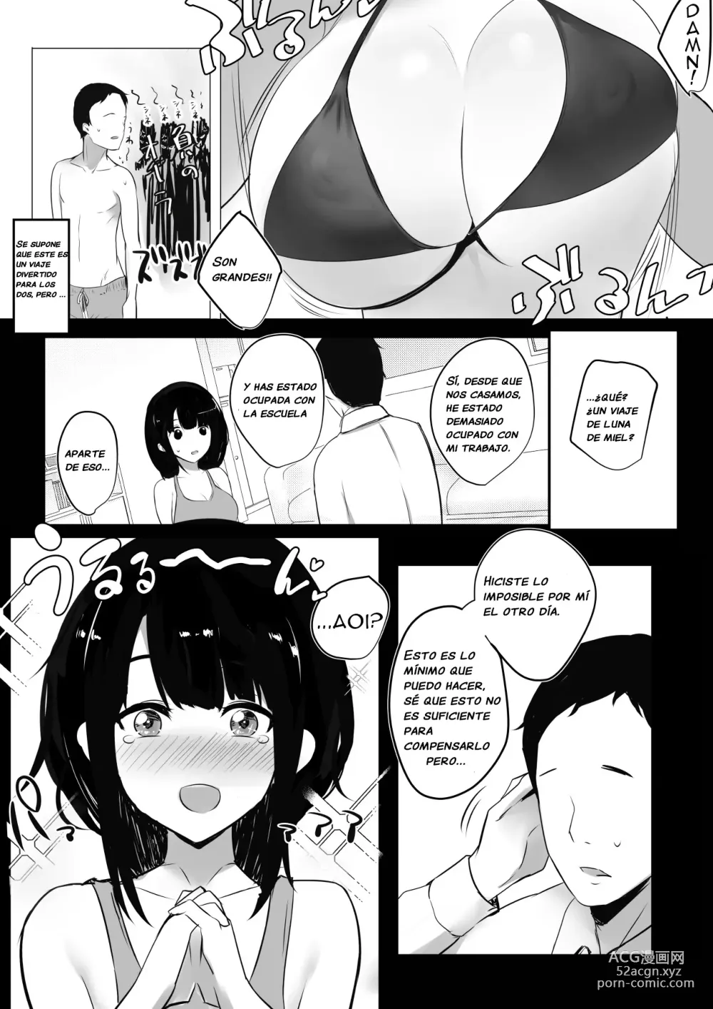 Page 4 of doujinshi Vi a una esposa de preparatoria de grandes pechos que solo deja que otro hombre la mime y abrace 2.