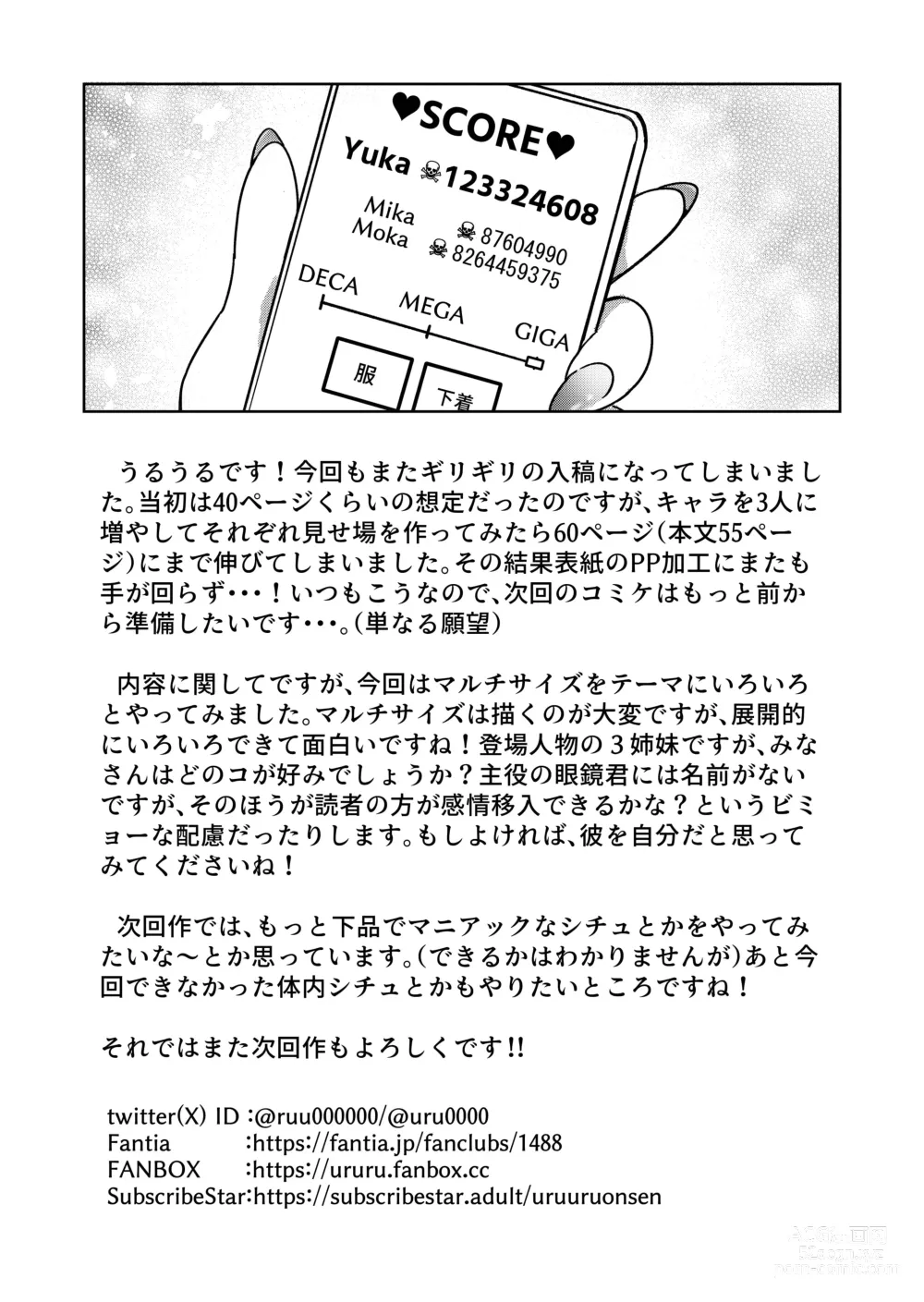 Page 58 of doujinshi Size Fetish ni Rikai Aru Kanojo-tachi
