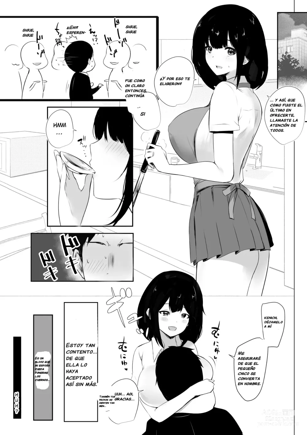 Page 8 of doujinshi Vi a una esposa de preparatoria de grandes pechos que solo deja que otro hombre la mime y abrace 3.