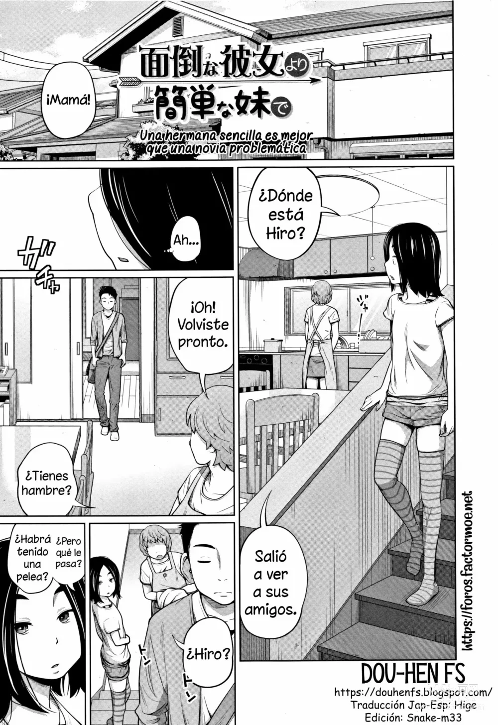 Page 1 of manga Mendouna Kanojo Yori Kantan Na Imouto De Sonogo / Una Hermana Sencilla Es Mejor Que Una Novia Problemática +