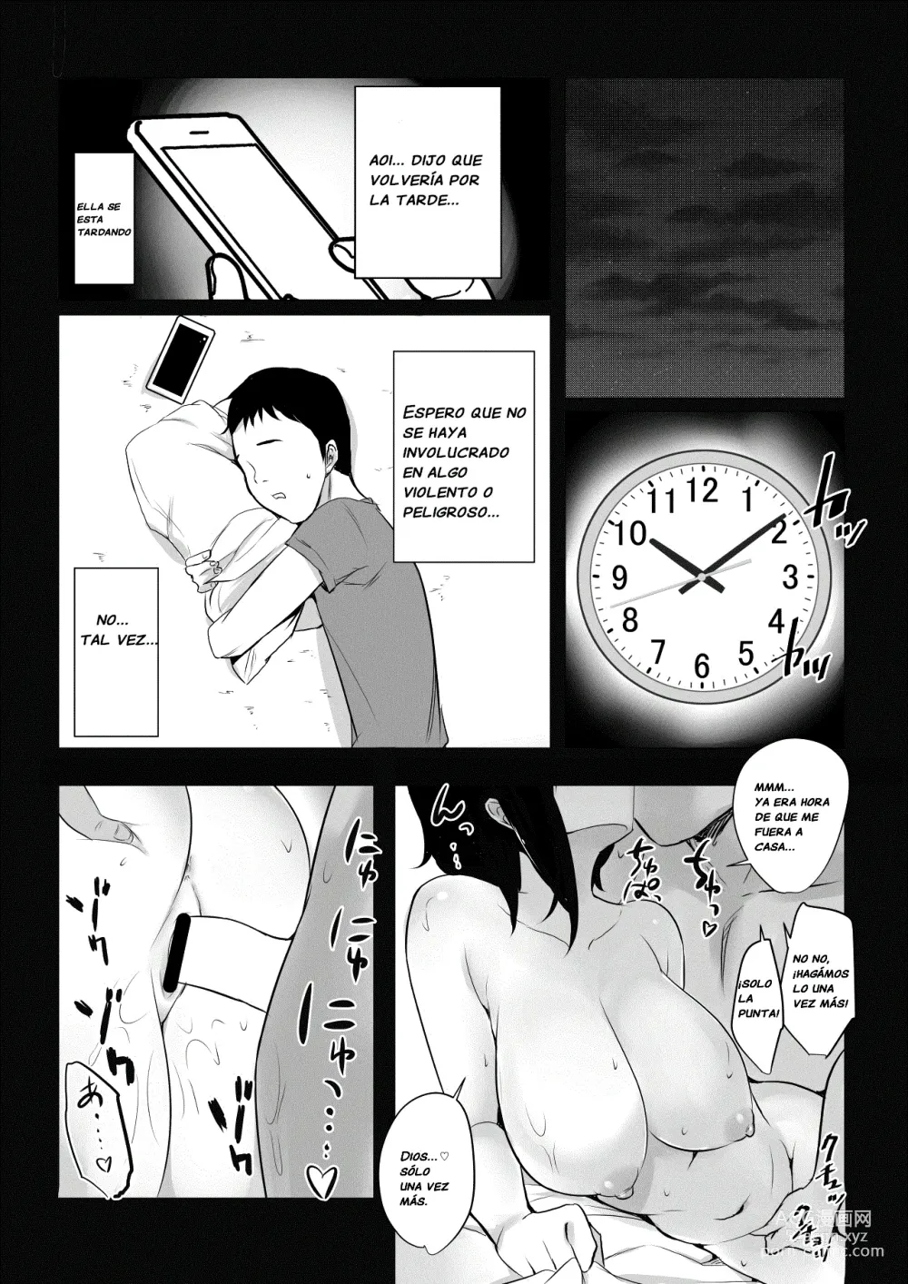 Page 32 of doujinshi Vi a una esposa de preparatoria de grandes pechos que solo deja que otro hombre la mime y abrace.