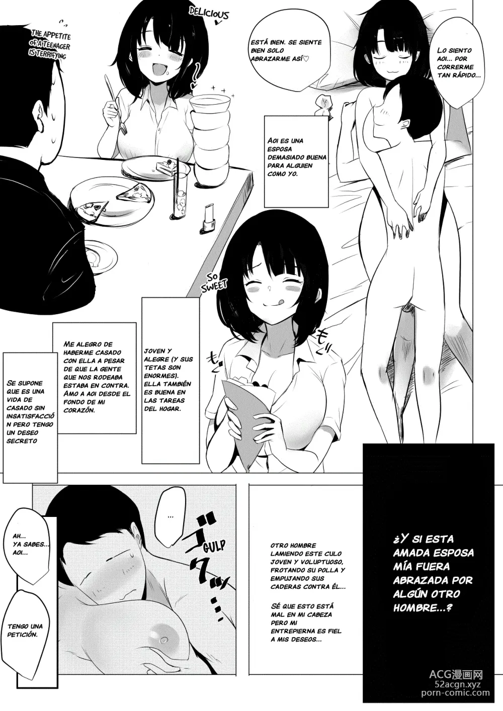 Page 10 of doujinshi Vi a una esposa de preparatoria de grandes pechos que solo deja que otro hombre la mime y abrace.