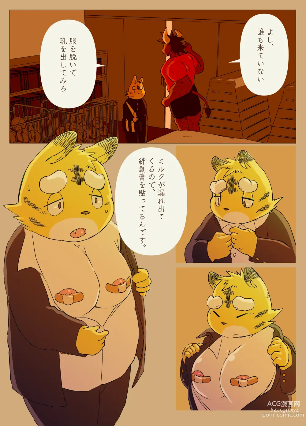Page 14 of doujinshi Muscular Bull Teacher & Chubby Tiger Student