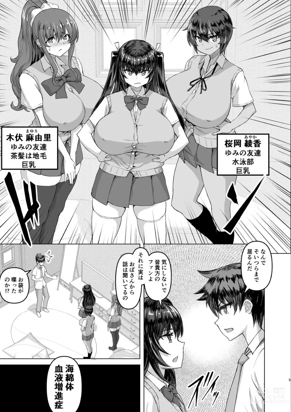 Page 5 of doujinshi Dekachin ni Nattara Kyonyuu Osananajimi to Sono Kyonyuu Tomodachi-tachi Harem ni Natta!!