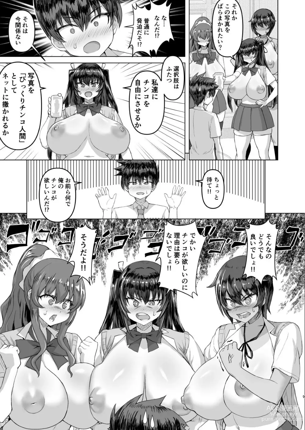 Page 9 of doujinshi Dekachin ni Nattara Kyonyuu Osananajimi to Sono Kyonyuu Tomodachi-tachi Harem ni Natta!!