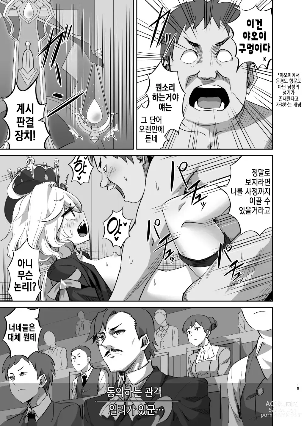 Page 14 of doujinshi Boku wa Otokonoko ja Nai! ~Suijin Dansei Giwaku Saiban Gijiroku~