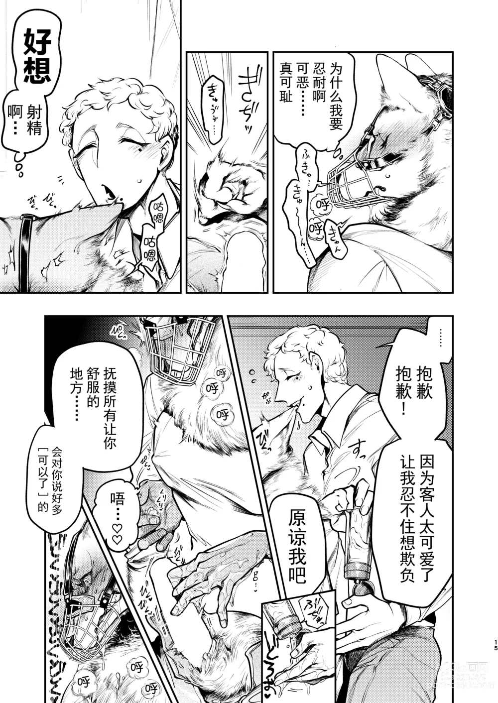 Page 14 of doujinshi Ookami Juujin, Ningen Fuuzoku e Iku