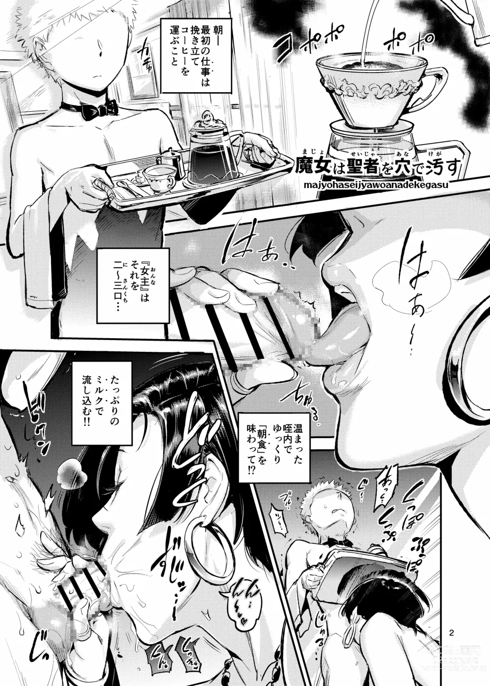 Page 2 of doujinshi 魔女は聖者を穴で汚す