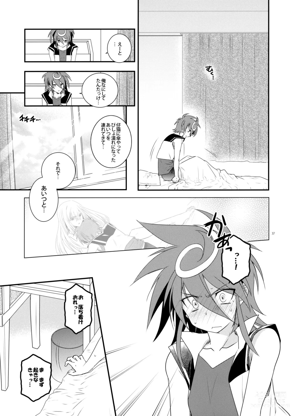 Page 36 of doujinshi Nure Hane no Tengai to Mayoi Neko