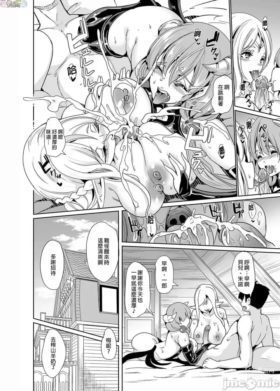 Page 446 of doujinshi 僕の異世界ハーレム+スケベエルフ姉妹、婚活に来る~ 整合