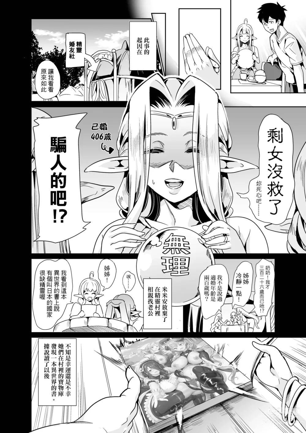 Page 690 of doujinshi 僕の異世界ハーレム+スケベエルフ姉妹、婚活に来る~ 整合