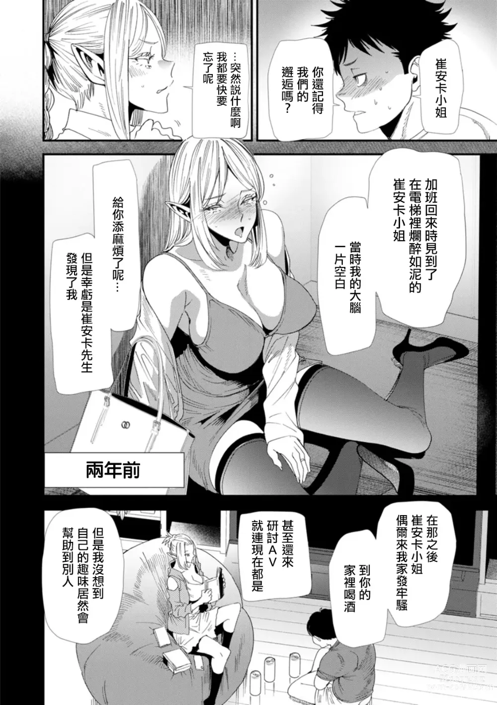 Page 6 of manga AV Debut Shita Hitozuma Elf wa Gachiiki no Yume o Miru ka? Ch. 2