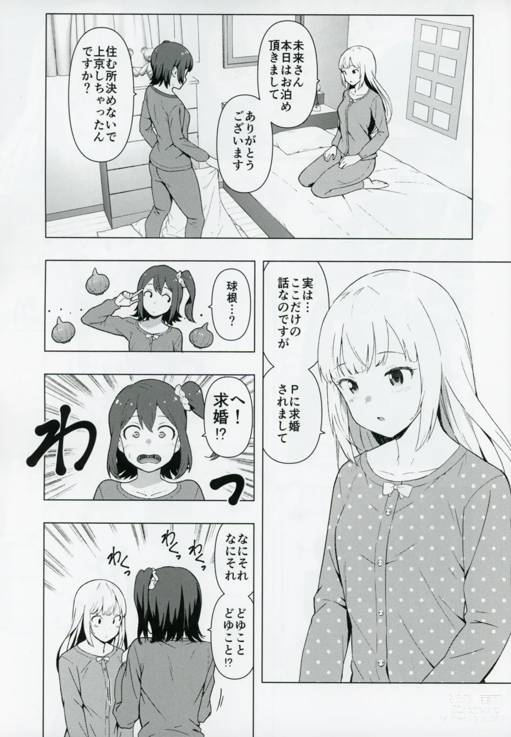 Page 2 of doujinshi Moshimo Tantou Idol Shiraishi tsumugi to Tsukiattara