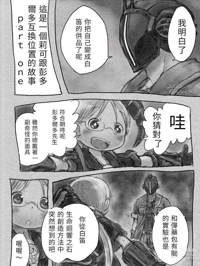 Page 1 of doujinshi 如果黎明卿跟莉可互換角色