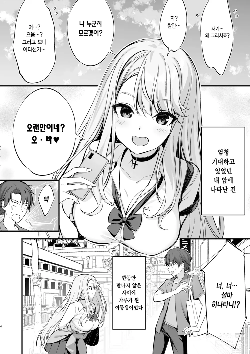 Page 3 of doujinshi SNS를 통해 만난 사람은 갸루가 된 여동생이었다