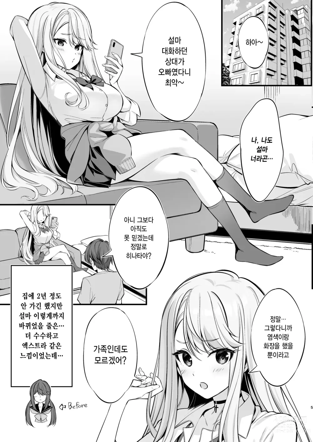 Page 4 of doujinshi SNS를 통해 만난 사람은 갸루가 된 여동생이었다