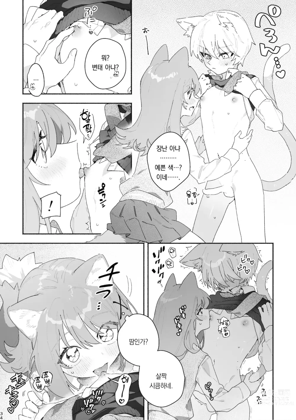 Page 35 of doujinshi ♂이 수비. 고양이 쨩 × 고양이 군