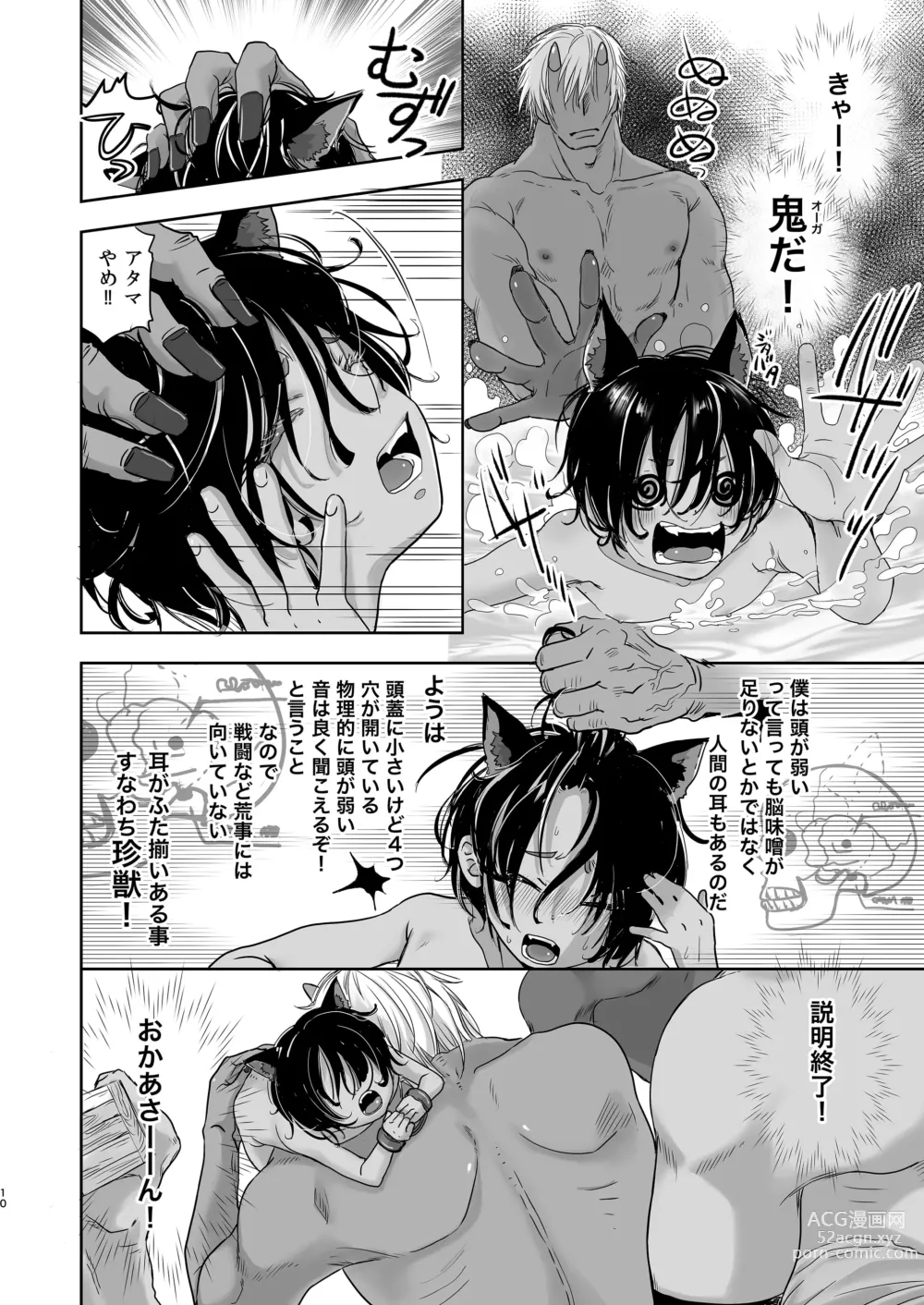 Page 10 of doujinshi Boku, Isekai de Nekomimi Seidorei to Shite Tonari no Kuni made Tabi o Shitemasu.