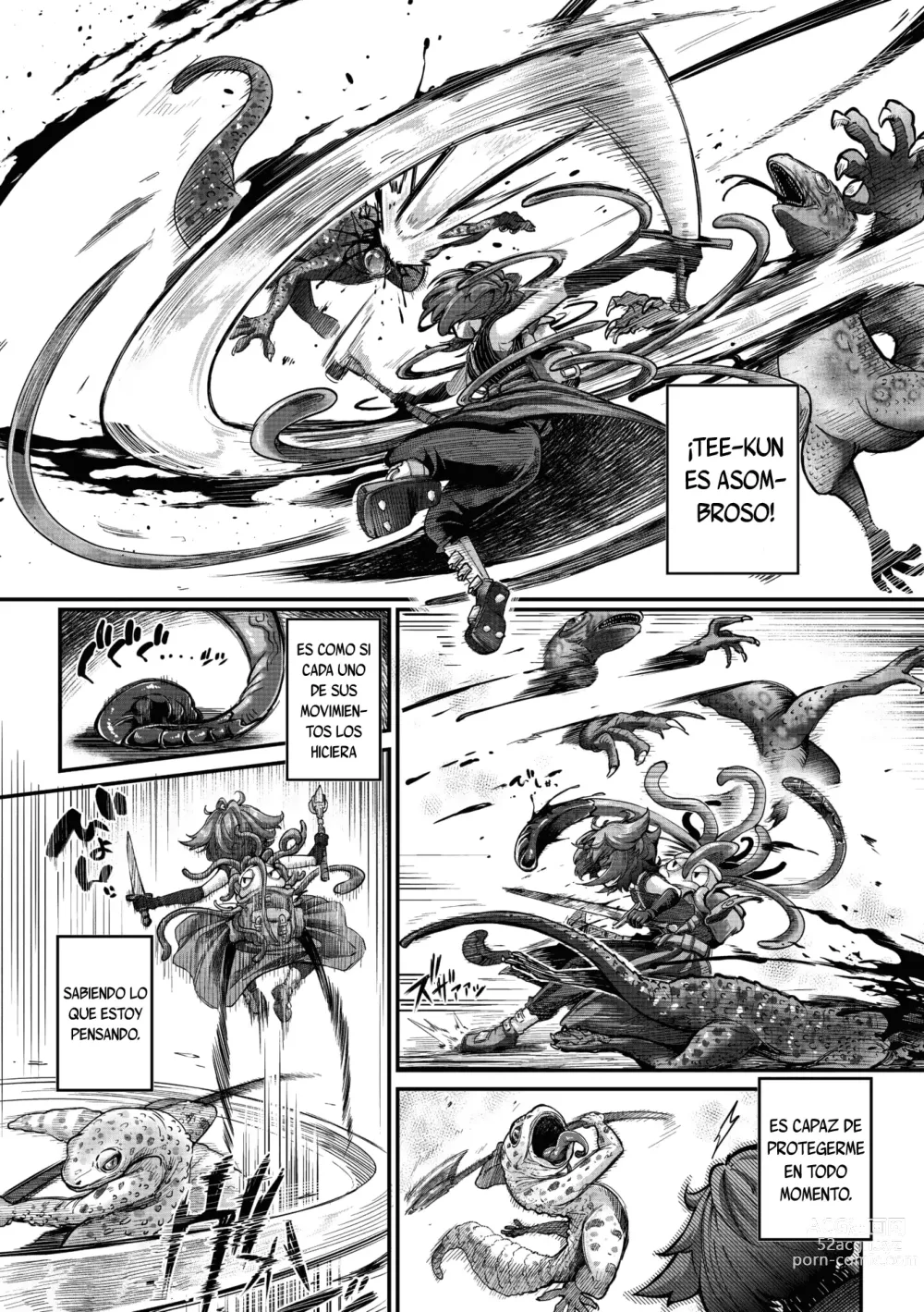 Page 3 of manga La guerrera y el tentáculo Cap 03 Monje-chan y Tentaculo Blindado-kun