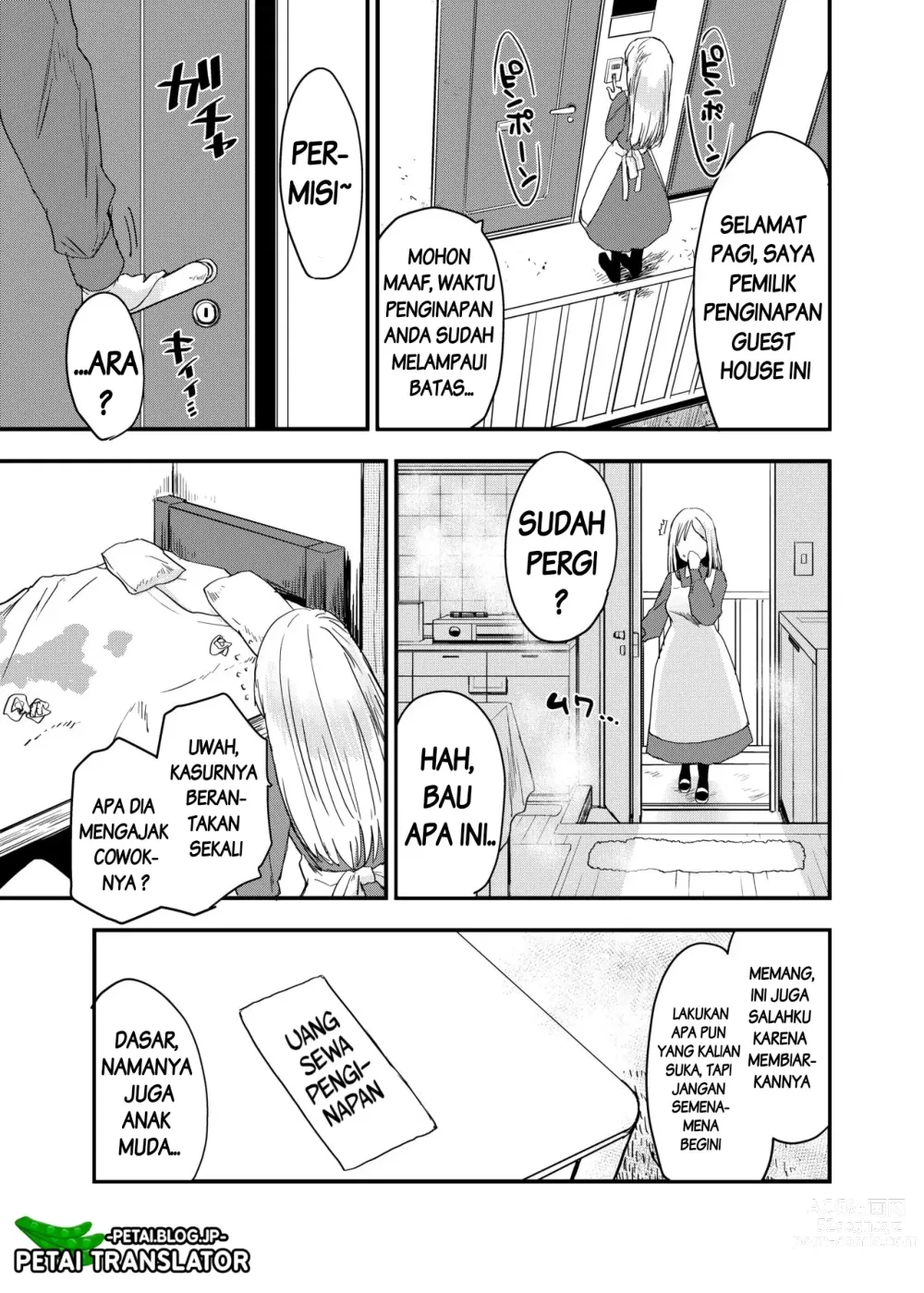 Page 54 of doujinshi Inaka Musume Abunai Minpaku~ Ippaku Futsuka Seishi Tsuki~ Bahasa Indonesia