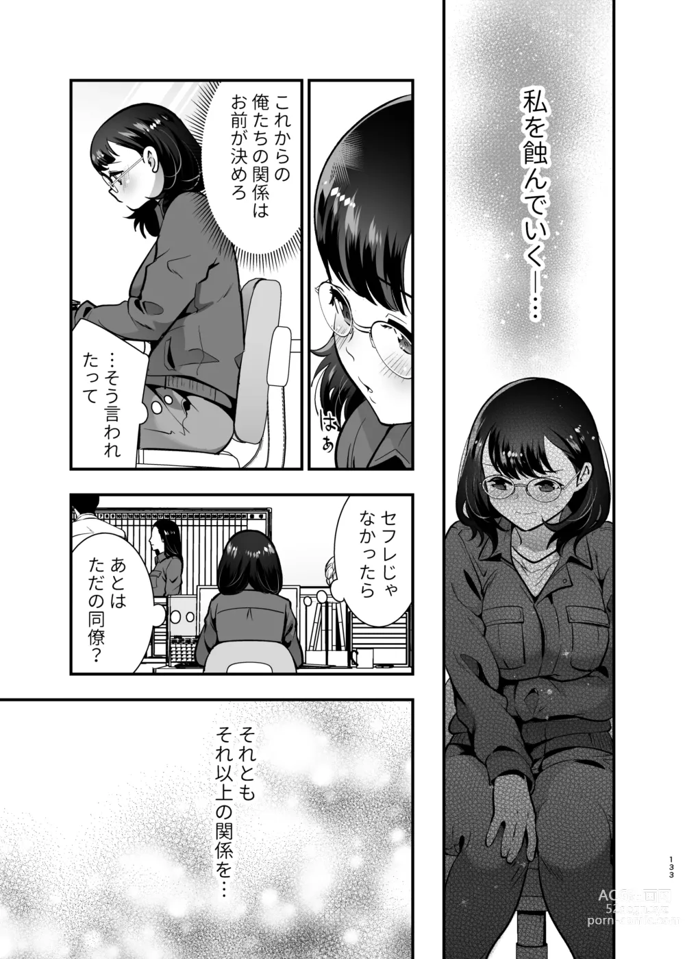 Page 133 of doujinshi Seiyoku o Moteamasu Jimi de Nekura na Watashi ga Gatenkei Joushi ni Taberareru 3-kakan