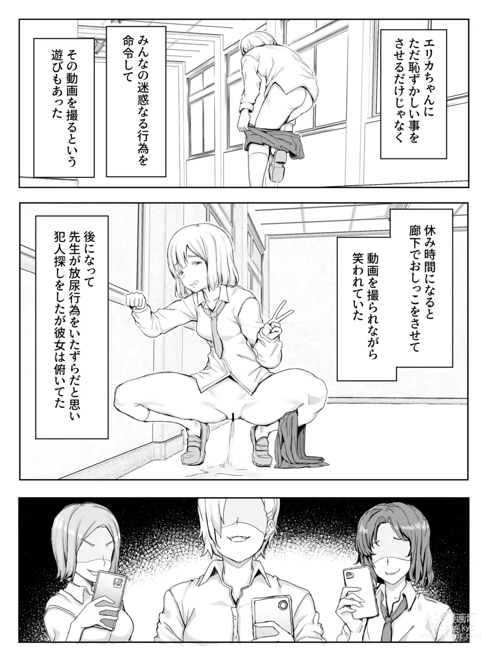 Page 15 of doujinshi Erikachan Kyōsei Shūchi Ijime Jigoku Omanko Roshutsu Meirei & Songen Hakai Ganimata Zenra Kupa~a Pōzu o Waraimono ni Sa Reru Buzama Seikatsu