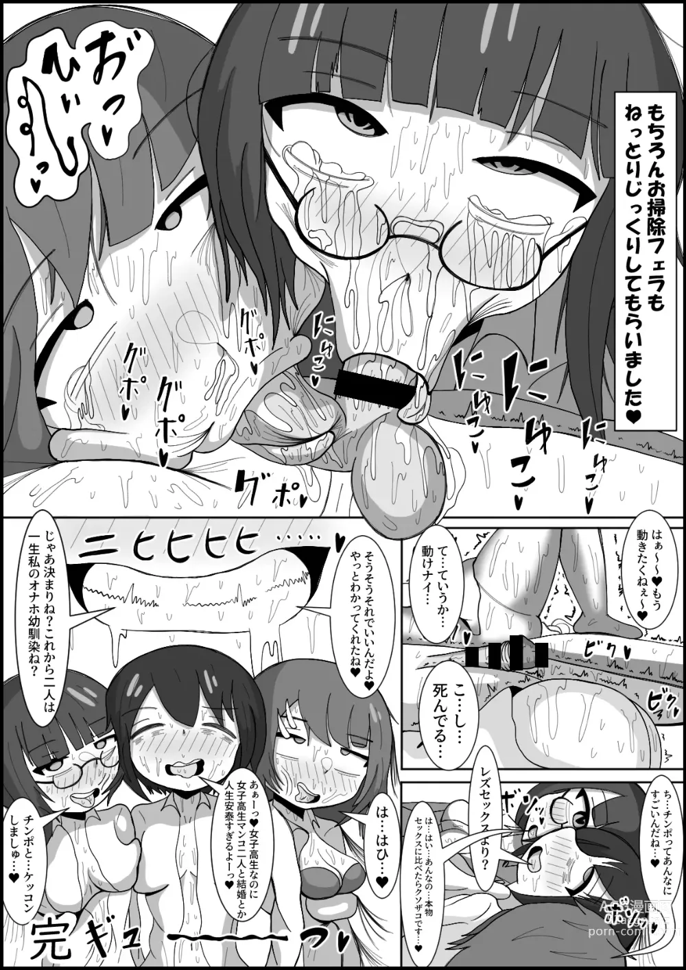 Page 20 of doujinshi Les no Kuse ni Futanari ni Kateru to Omottenno? Osananajimi no Les Couple o Deka Chinpo de Mesu ni Modoshimasu